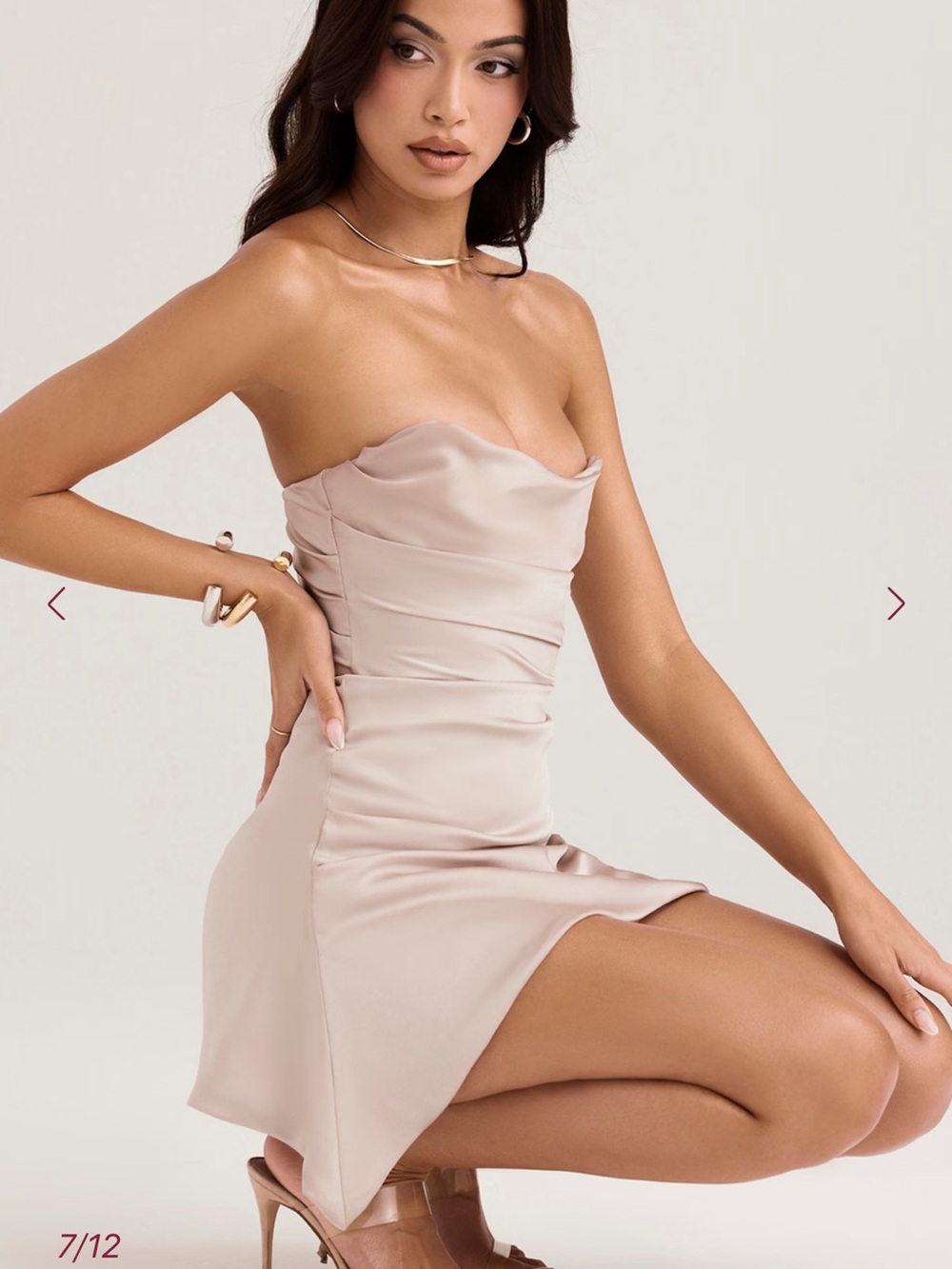 House of CB Jasmine Oyster Strapless Corset Dress NWT - Picture 3 of 9